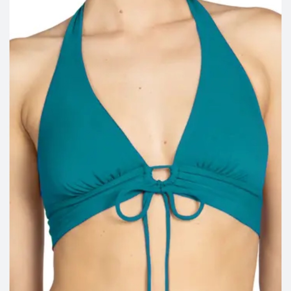 Robin Piccone Teal Halter Bikini Top